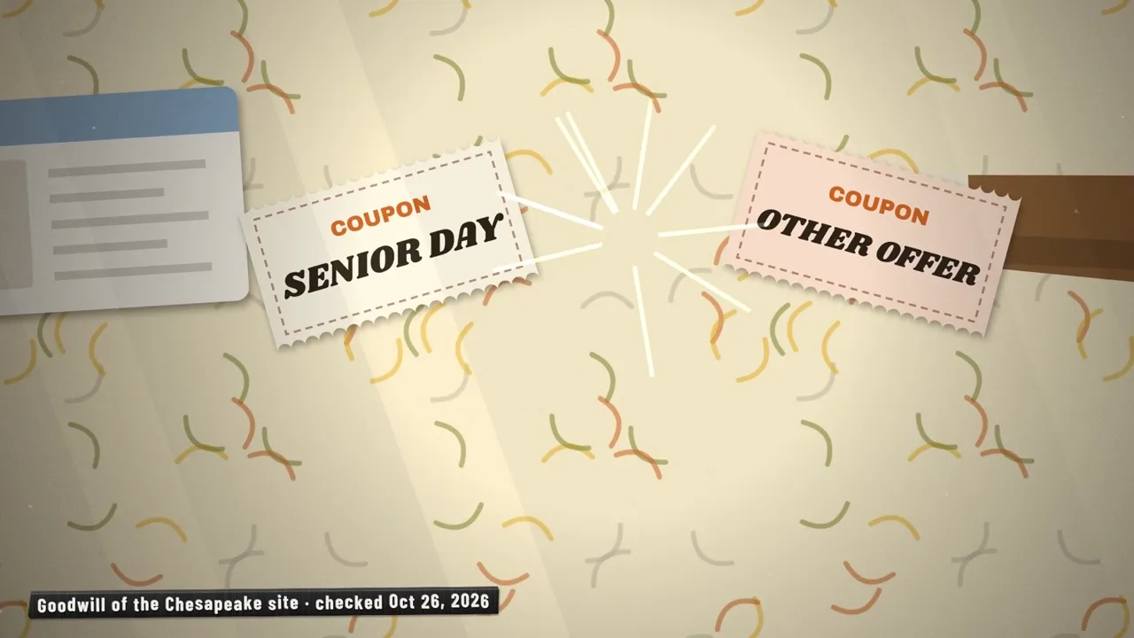Two coupons, senior day and another offer, bouncing off each other