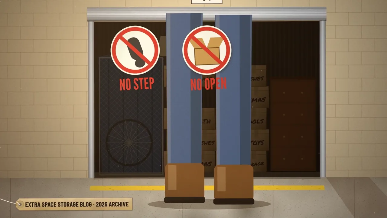 Bid from the doorway: no stepping inside, no opening boxes